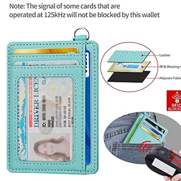 🍓2 for $13 NWOT Slim card wallet - Ocean Blue - Picture 5 of 10